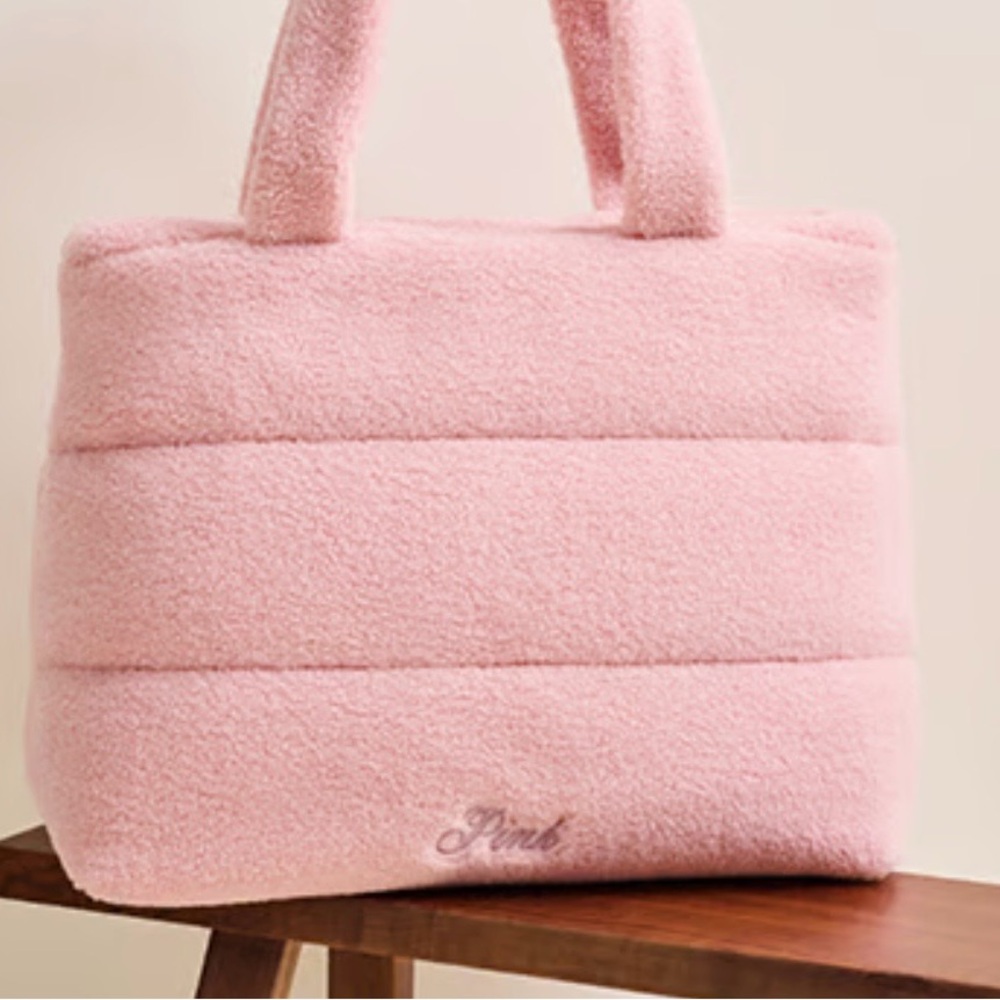 Pink Fleece Tote Bag